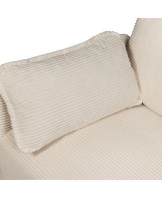 48" Corduroy Loveseat Couch with Cushions & Side Storage