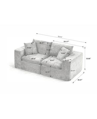 Modern Chenille Cloud Sofa - Freely Combinable, Comfortable Living Room Furniture