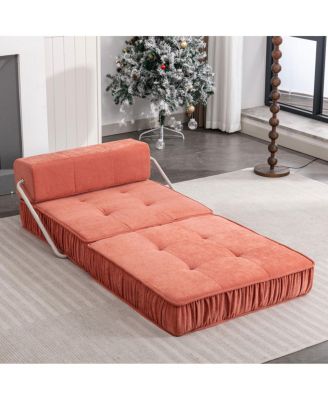  Orange Folding Sofa, Futon Sleeper Chair, Convertible Chair & Mattress