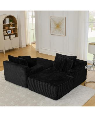 velvet two-seater lazy sofa, No Assembly Required