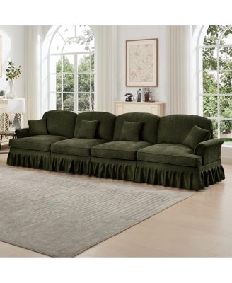 Elegant Mid Century 4 Seater Sofa with Flared Arms and Skirts