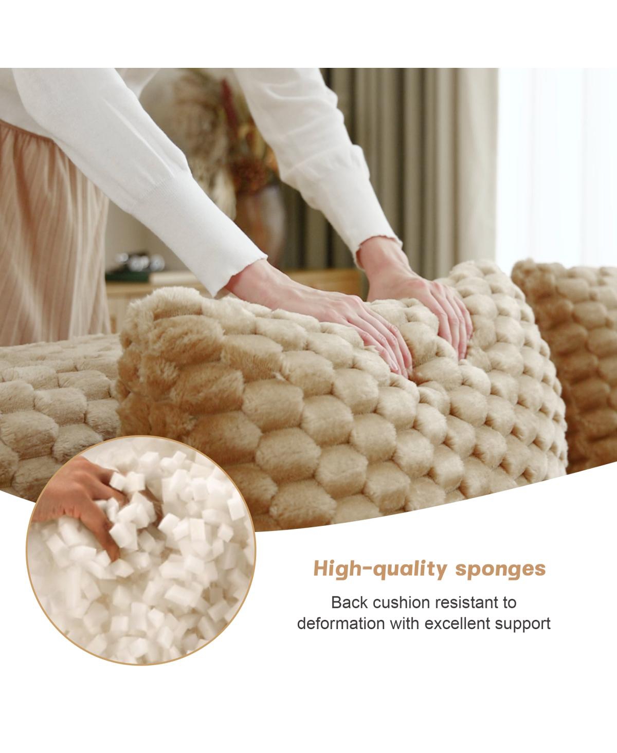 Streamdale Furniture Modern Modular Sectional Sofa, Flannelette Fabric, Oversized 3-Seater Couch, Light Camel