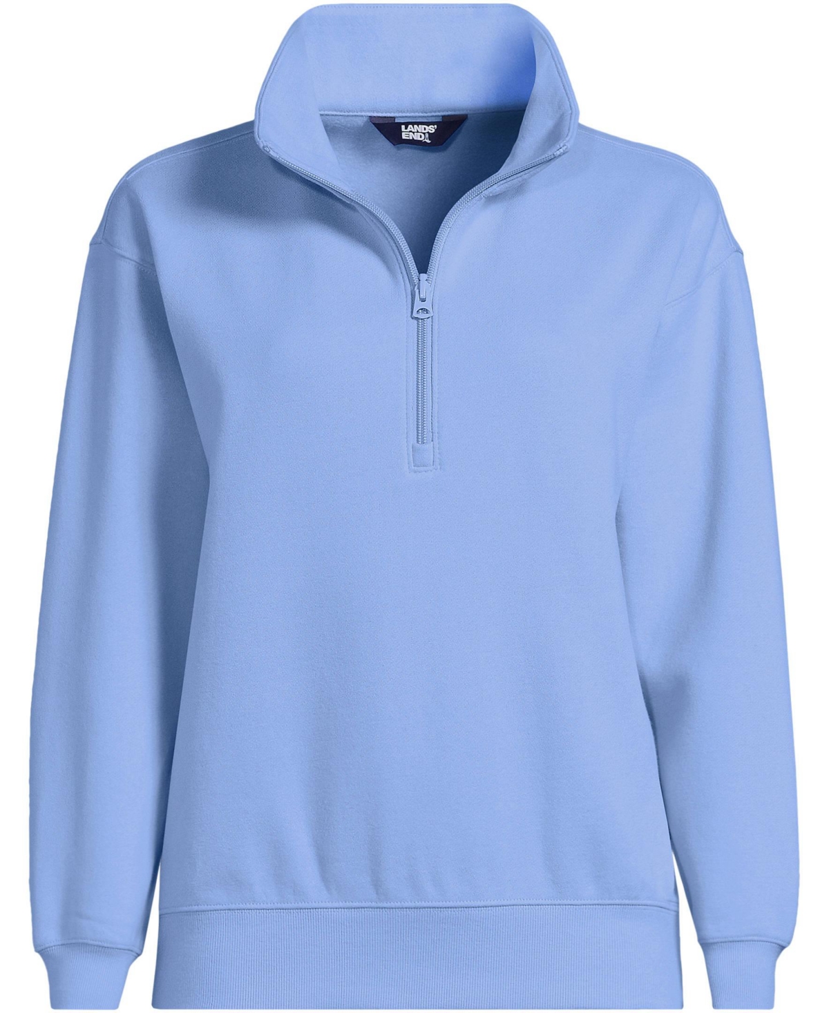 Lands' End Women's Serious Sweats Relaxed Quarter Zip Pullover Sweatshirt