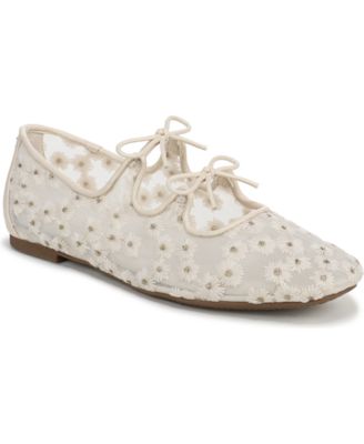 Women's Faith Mesh Floral Eyelet Mary Jane Flats