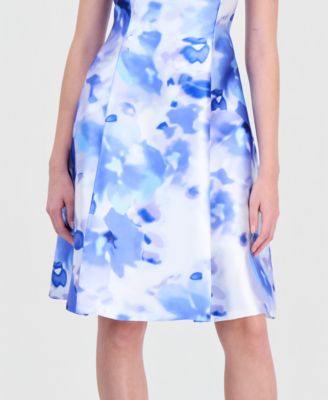 Petite Printed Sleeveless A-Line Dress