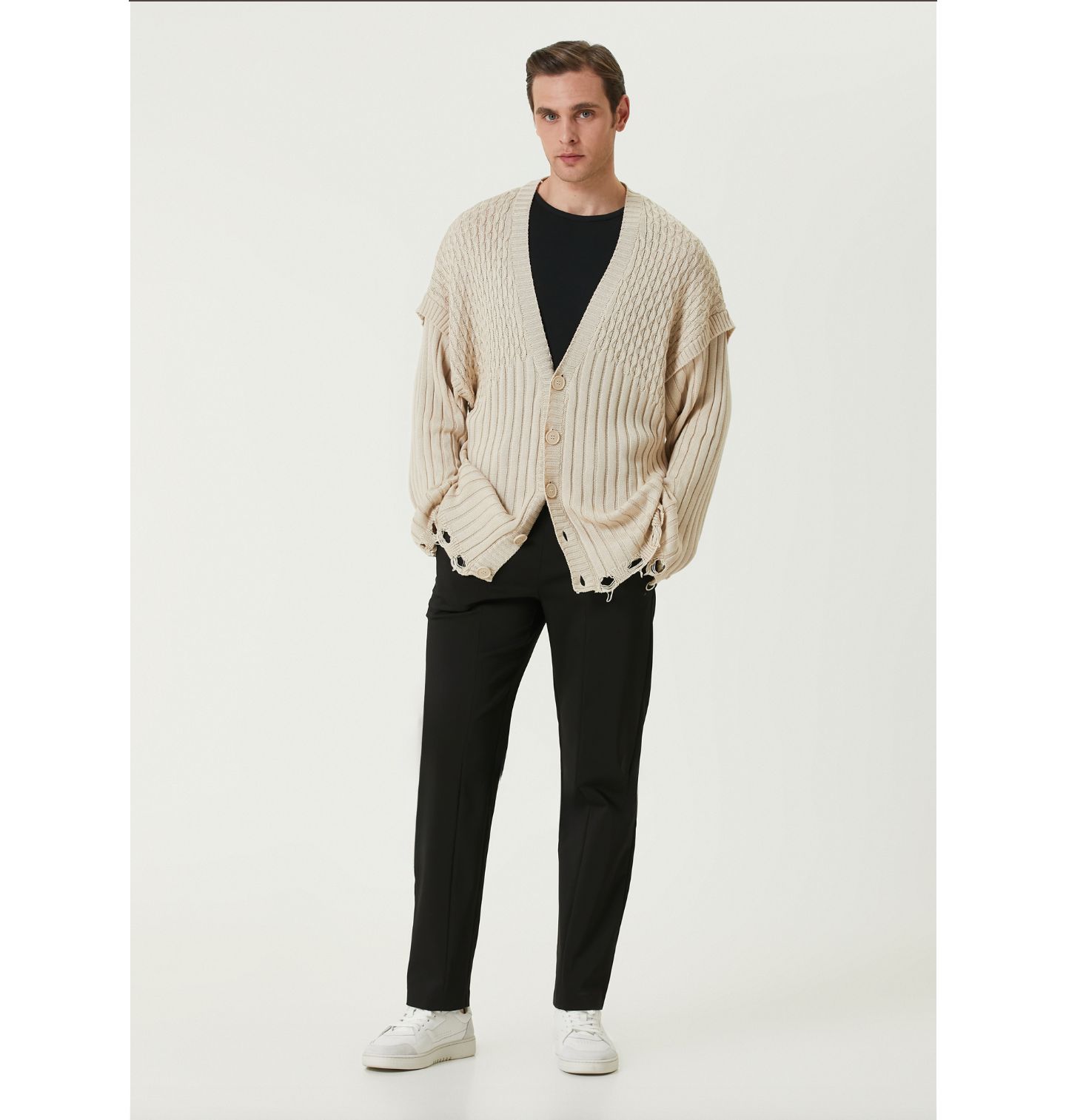 Мужской кардиган PCFG Soft Knit, цвет: Бежевый — фото 7