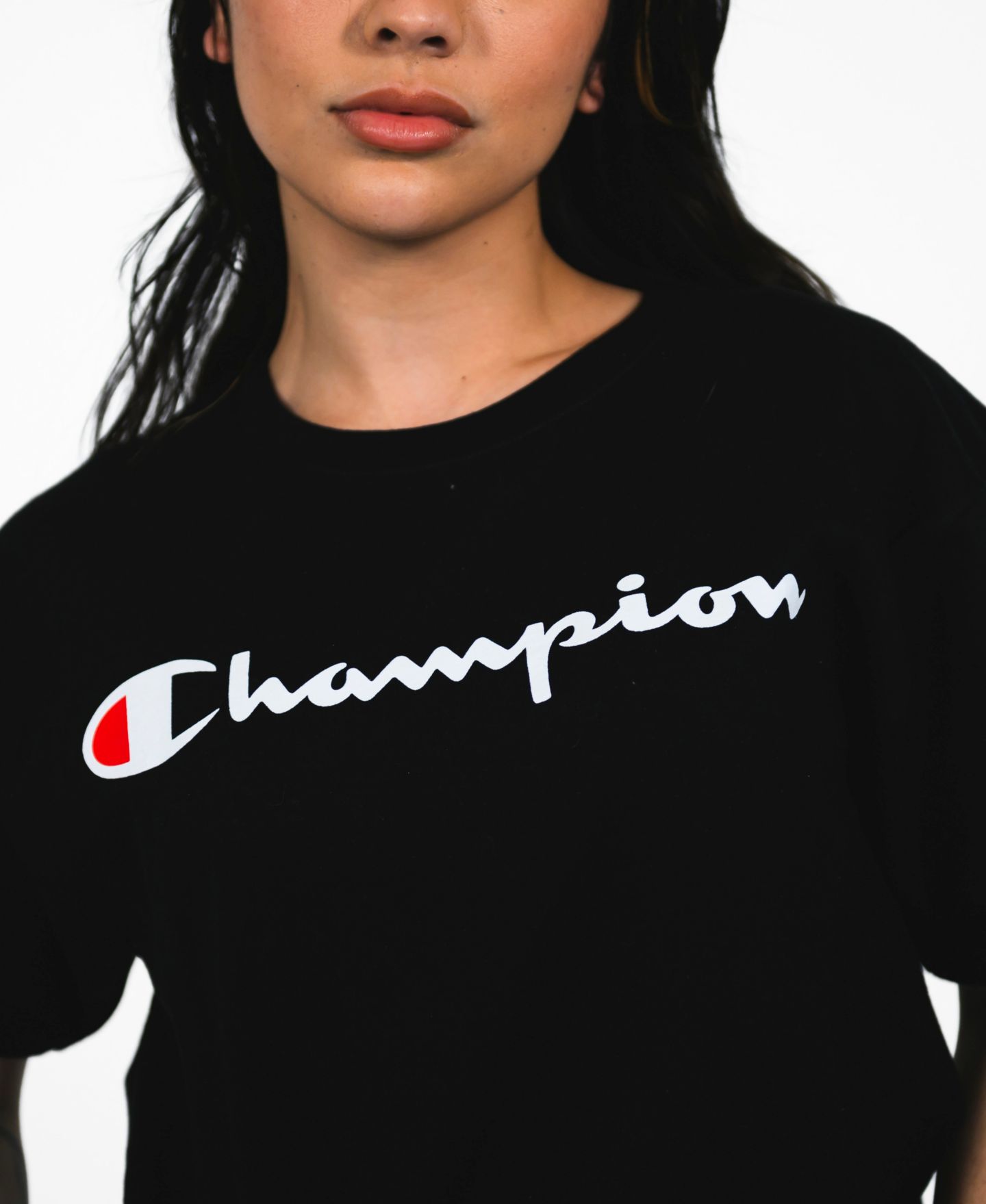 Женская футболка Champion Classic Script Graphic, цвет: Чёрный — фото 3