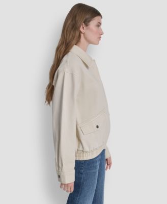 Women's Denim Bomber Coat