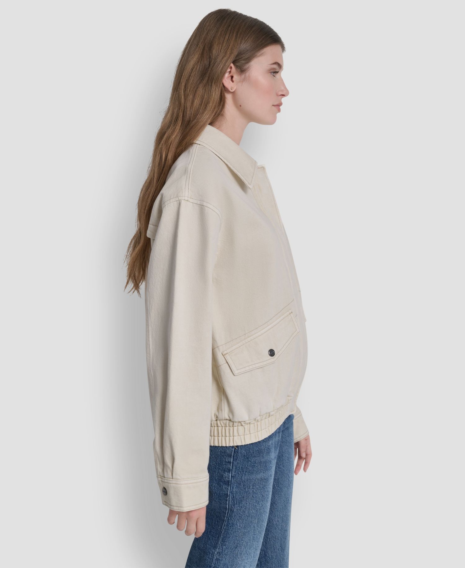 Women's Denim Bomber Coat