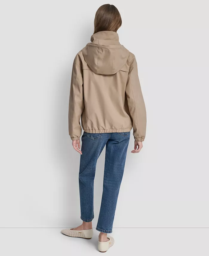 Women's Stand Collar Bomber Raincoat - thumbnail 5