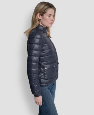 Women's Packable Moto Collar Short Coat