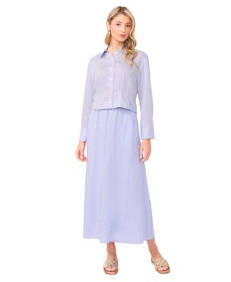 Women's Elastic Waist Flowy Maxi Skirt