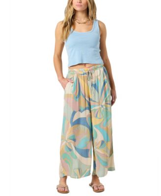 Juniors' Rosalie Elastic Waistband Butterfly Printed Pants