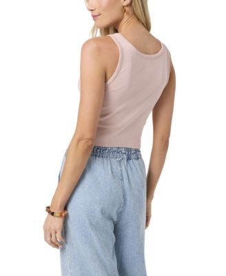 Juniors' Palm Sun Scoop Neck Tank Top