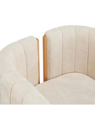 Dining Chairs Set of 4, Modern Fabric Seating with Rubber Wood Frame