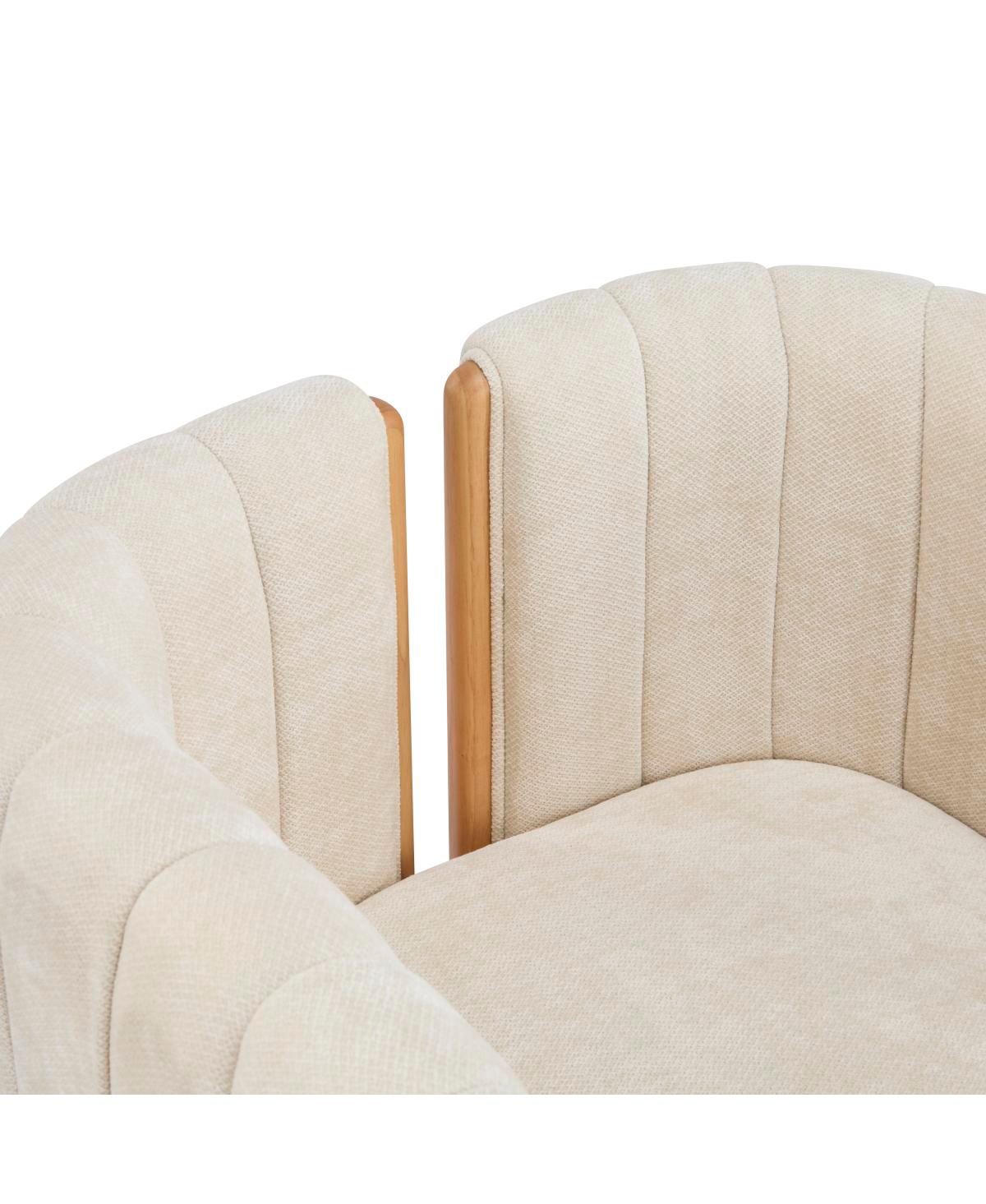 Streamdale Furniture Dining Chairs Set of 4, Modern Fabric Seating with Rubber Wood Frame