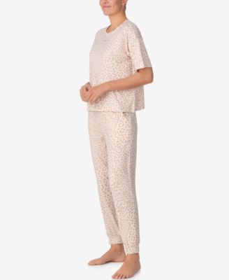 Women's Sleepwear Short-Sleeve Top & Jogger Pants, 2-Piece Set