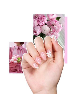 X Press Short Almond French Tip Press-On Nails Gel Kit with UV Light (224 pcs)