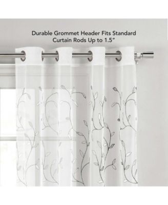 Wavy Leaves Sheer Window Curtains