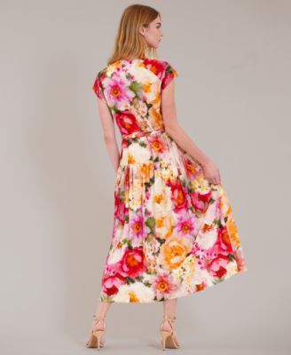 Women's Collared Self-Tie Shirt Dress