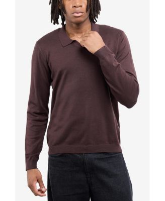 X RAY Men's Long Sleeve Sweater Johnny Collar Polo