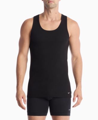Men's Essential Stretch Ribbed Tank Undershirts, 2-Pack