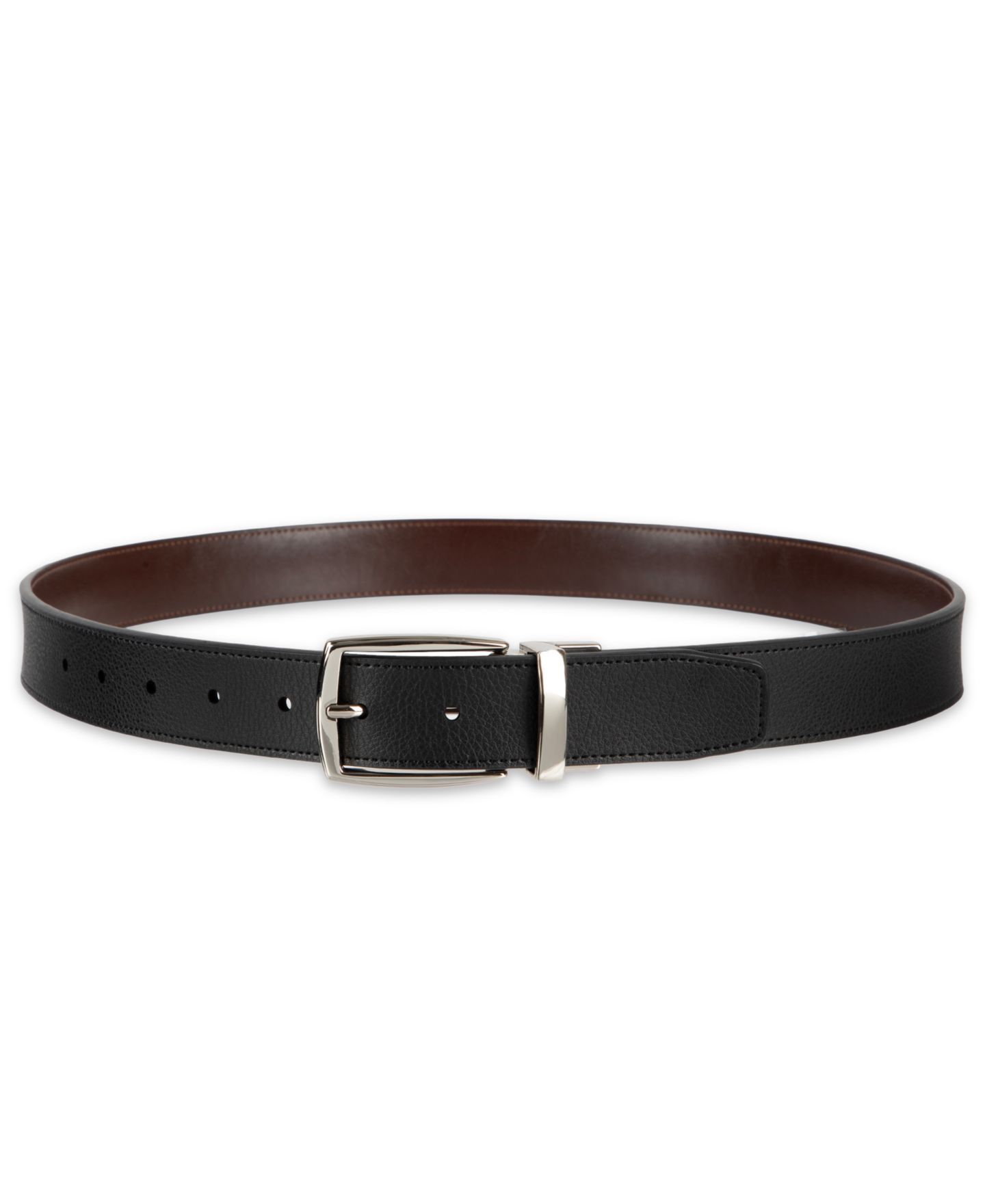 Мужской ремень Club Room 32MM Luxury 2-In-1 Reversible Dress Belt, цвет: Чёрный / Коричневый — фото 5