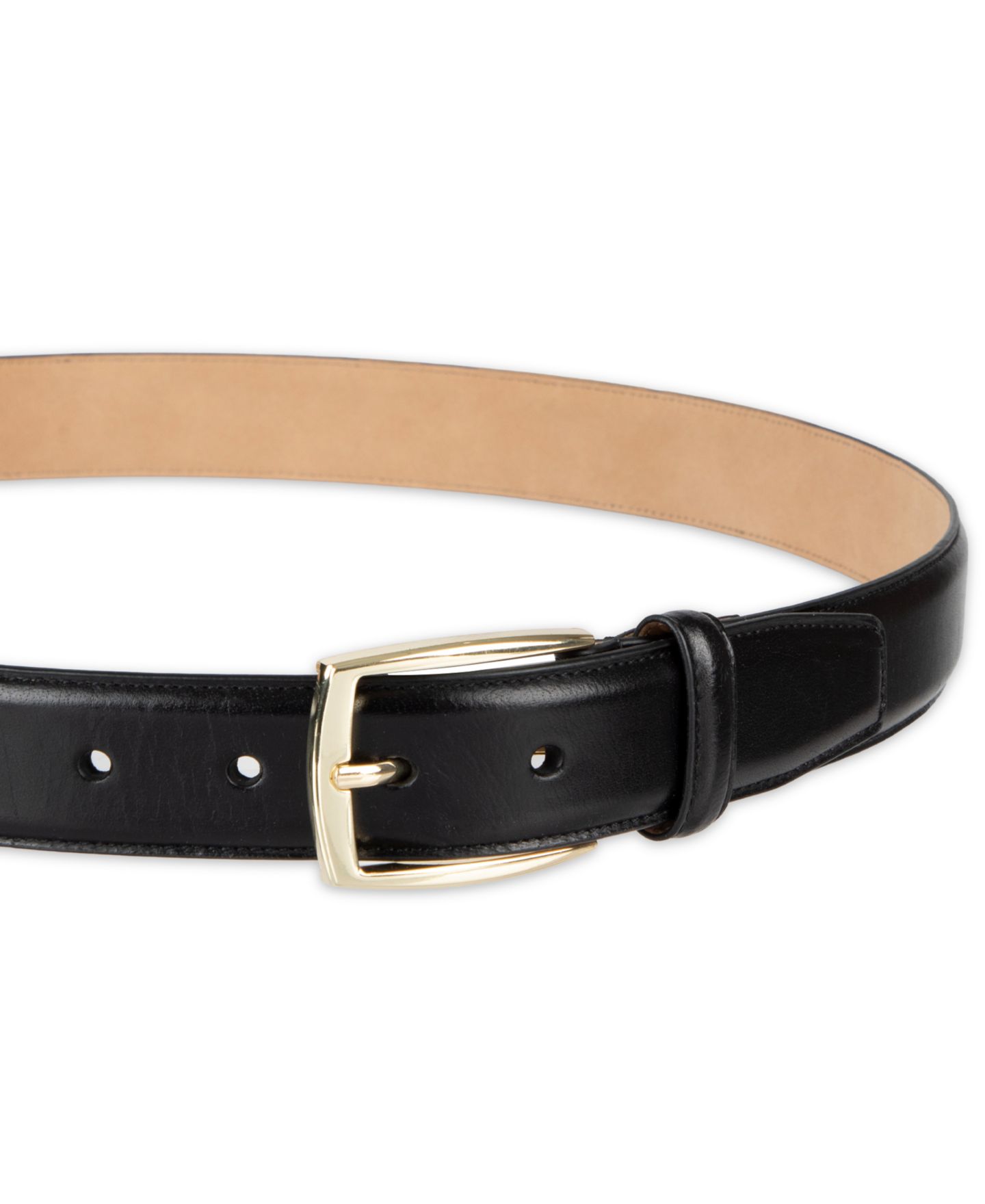Мужской ремень Club Room 32MM Luxury Pebbled Leather Belt, цвет: Чёрный — фото 5