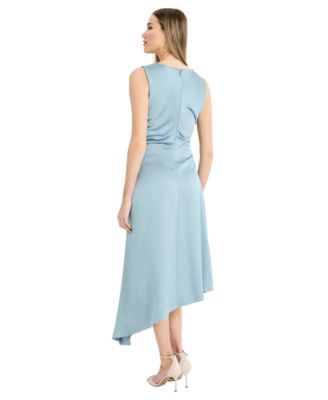 Women's Asymmetrical Jewel Neck Midi Dress