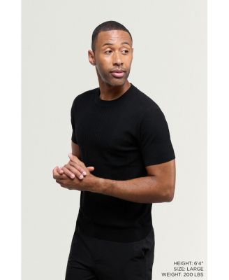 Men's Crew Rib Neck Raised Stripe Sweater