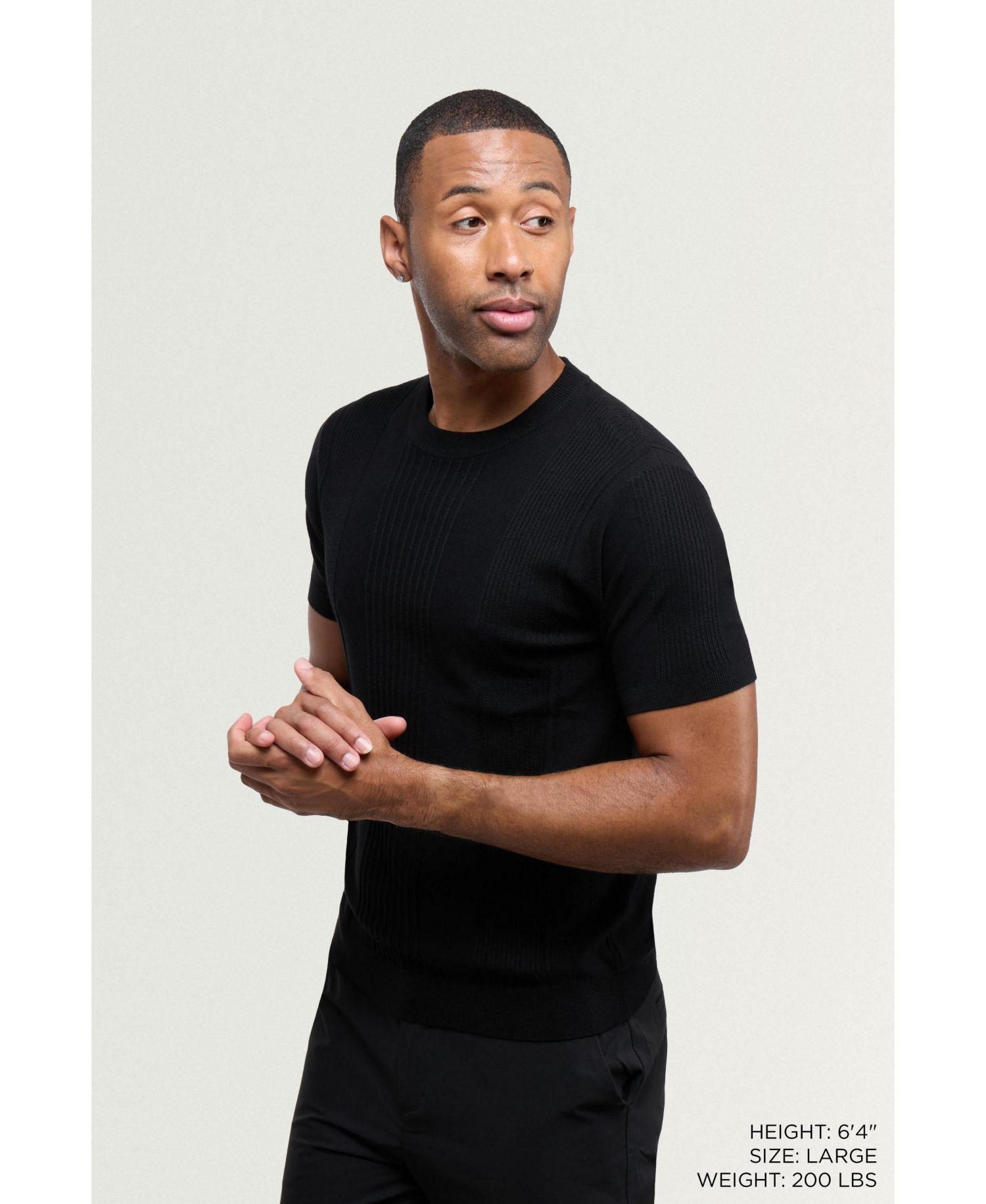 X RAY Men's Crew Rib Neck Raised Stripe Sweater