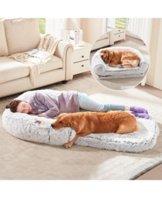 71" Extra Large Dog Bed for People - Foldable Plush Sofa for You & Pet