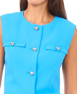 Women's Shoulder Pad Cropped Boxy Vest Top