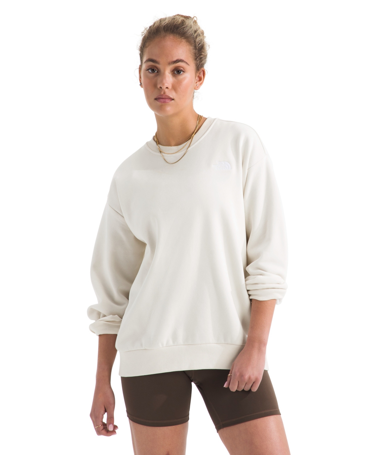 The North Face Women’s Evolution Simple Dome Oversize Crew Shirt (Size: Small): White Dune