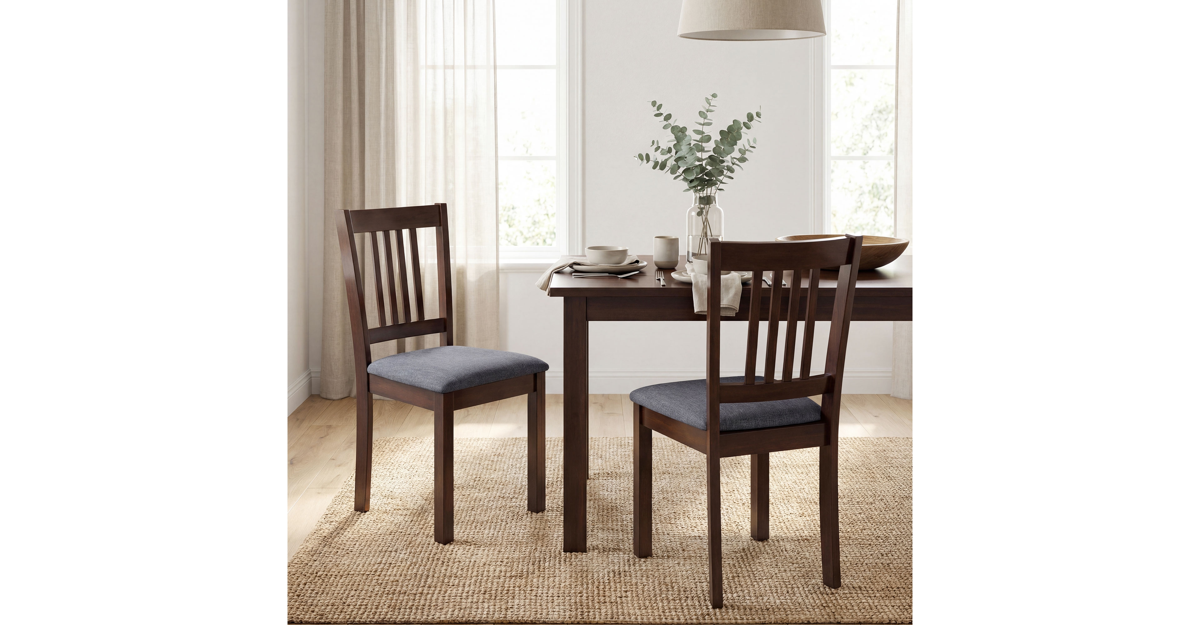 Homcom Dining Chairs Set of 2, Upholste Kitchen Chairs,
