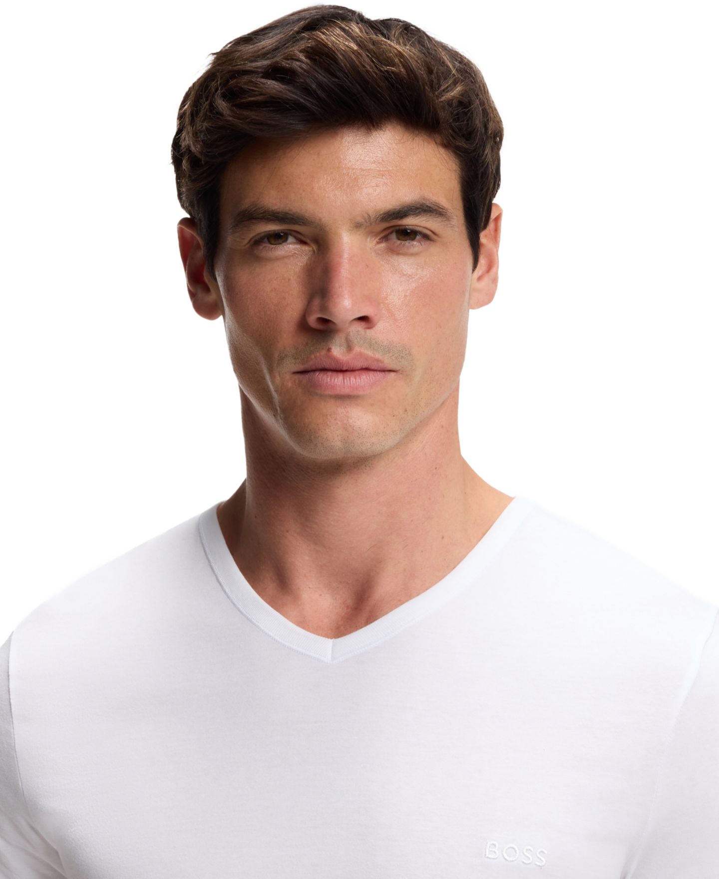 Мужские футболки Hugo Boss 3-Pack Classic Solid V-Neck T-Shirts, цвет: Чёрный — фото 3