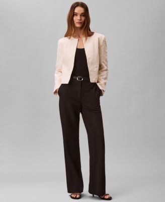 Women's Novelty Crew Neck Cropped Jacket