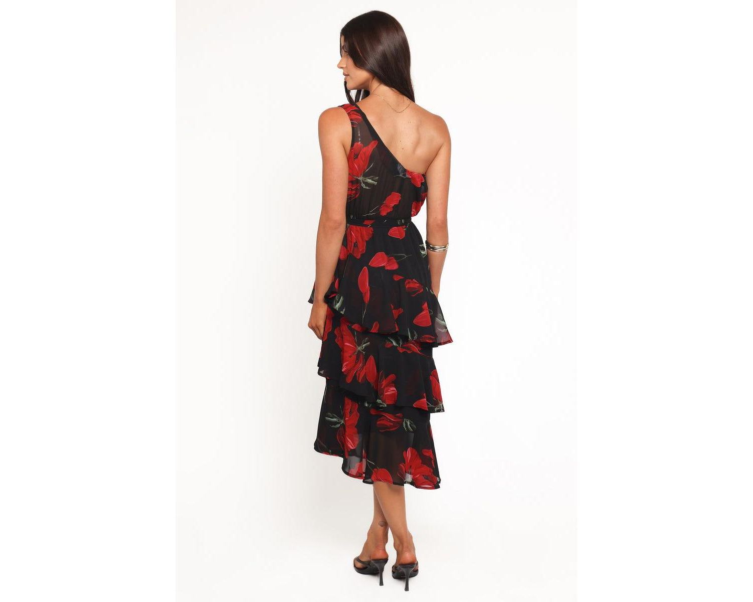 Women's Brigette One Shoulder Tiered Midi Dress