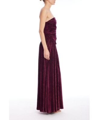 Women's Katia Strapless Ruched Bodice Pleated Gown