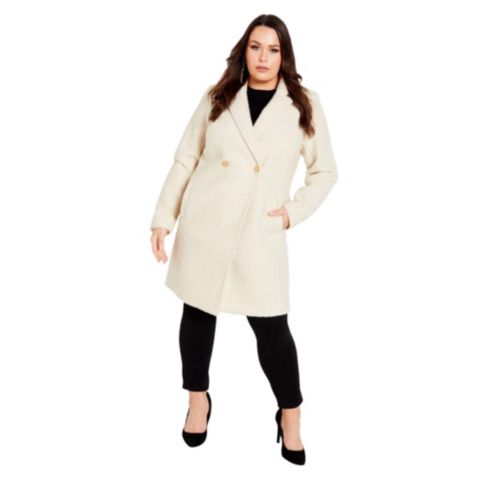 Женские куртки AVENUE Women's Plus Size Estelle Double Button Collared Coat