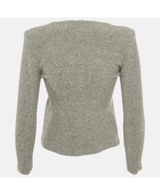 Women's Etoile Grey Textured Knit Button Front Cardigan