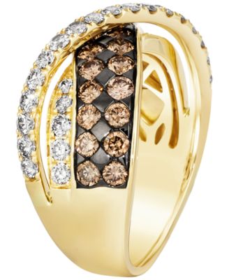 Chocolate Diamond (1.19 ct. t.w.) & Nude Diamond (0.70 ct. t.w.) Ring in 14k Honey Gold