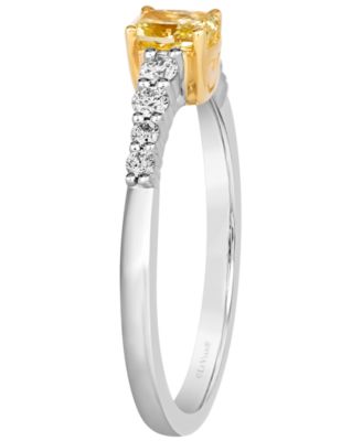 sunny yellow diamond (0.45 ct. t.w.) & Vanilla Diamond (0.21 ct. t.w.) Ring in 14k Two-Tone Gold