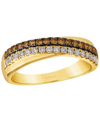 Chocolate Diamond (0.27 ct. t.w.) & Nude Diamond (0.27 ct. t.w.) Ring in 14k Honey Gold