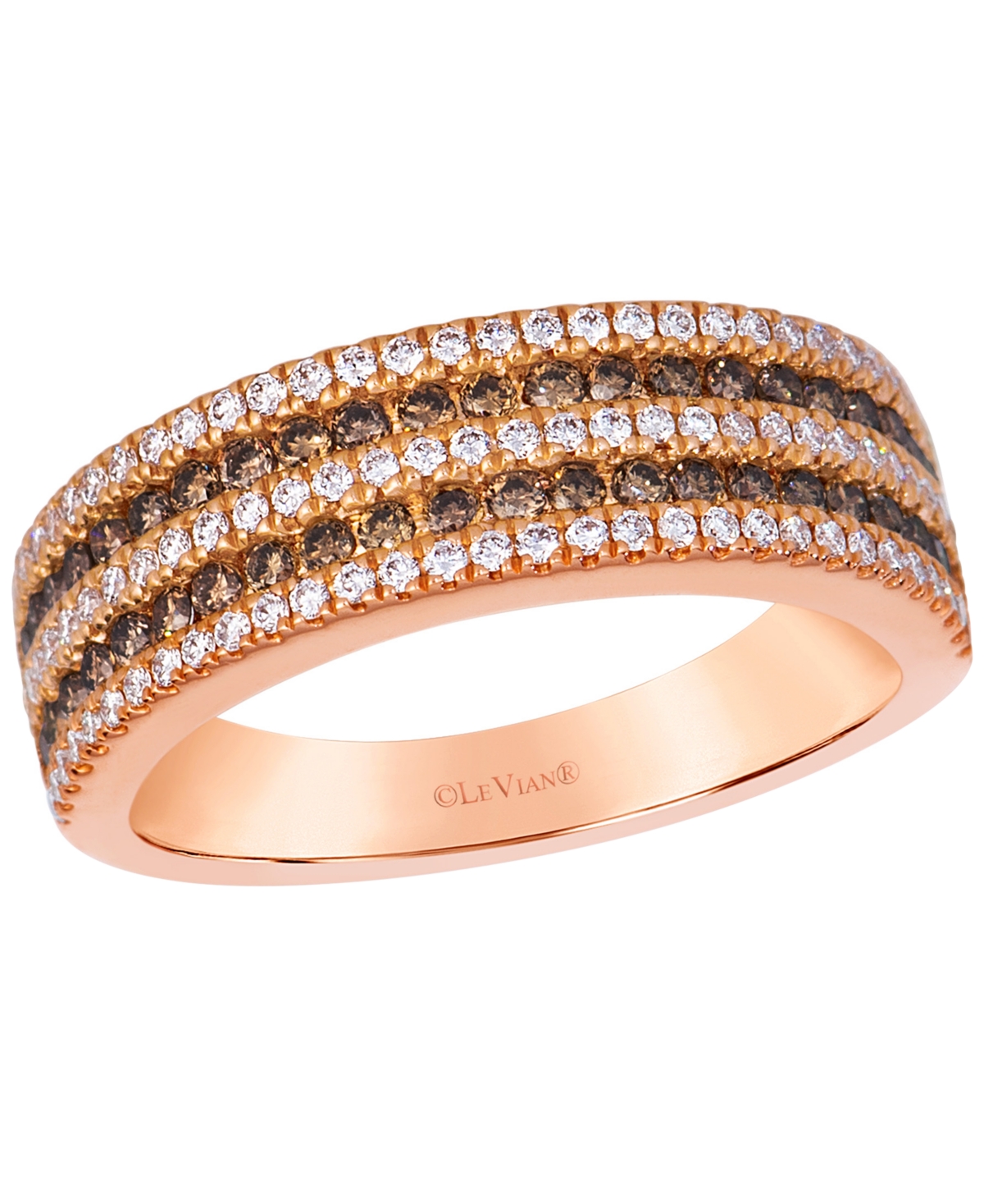 Le Vian Chocolate Diamond (0.41 ct. t.w.) & Vanilla Diamond (0.32 ct. t.w.) Ring in 14k Strawberry Gold