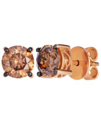 Chocolate Diamond (2 ct. t.w.) Earrings in 14k Strawberry Gold