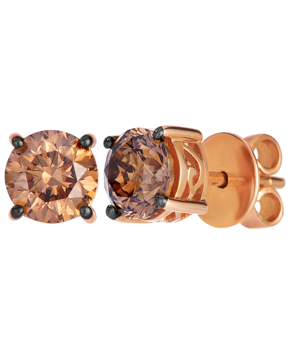 Le Vian Chocolate Diamond (2 ct. t.w.) Earrings in 14k Strawberry Gold