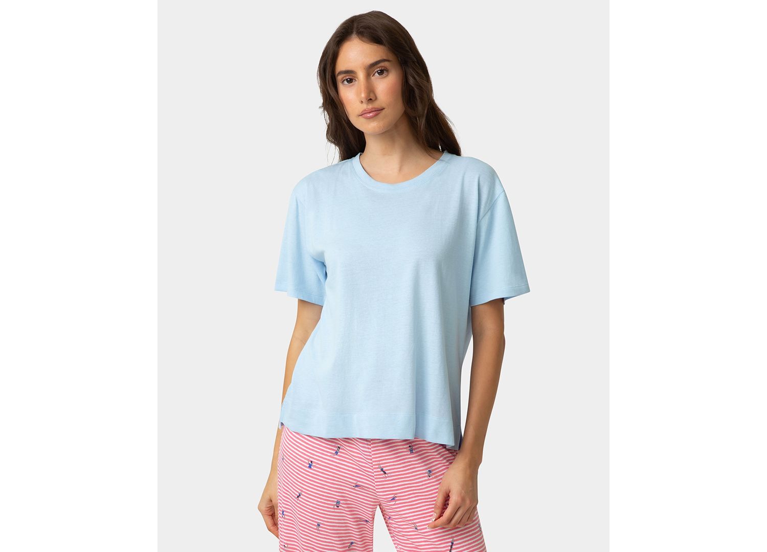Women's Cotton Short-Sleeve Boxy Sleep T-Shirt