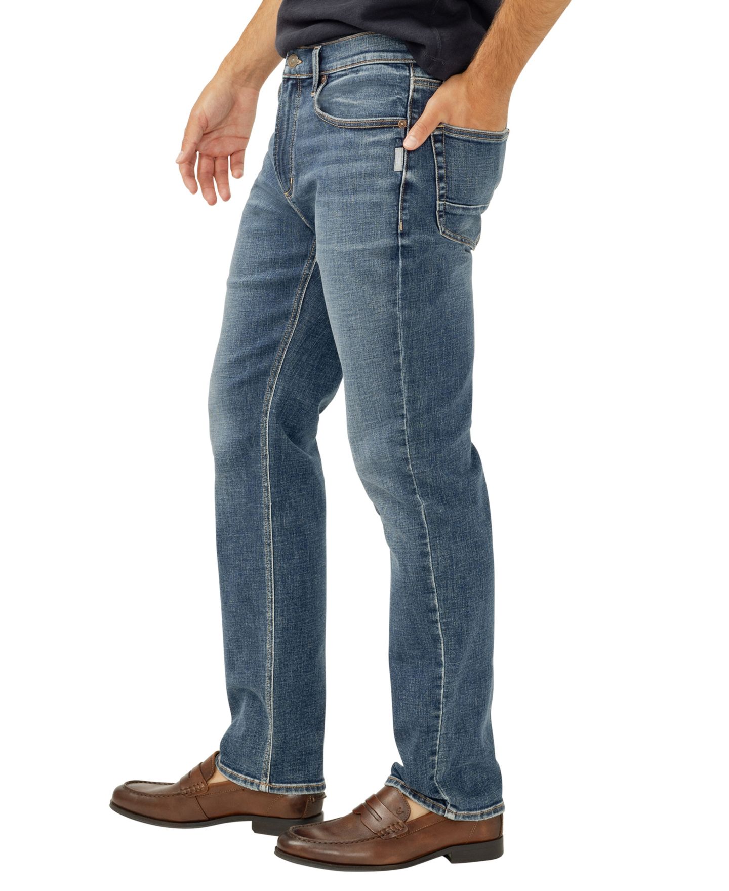 Мужские джинсы Silver Jeans Co. Machray Straight-Leg Stretch Denim Jeans, цвет: Barnes — фото 2