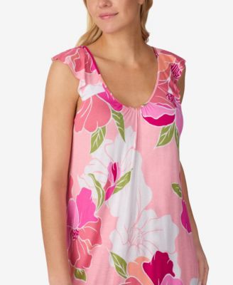 Women's Printed Short-Sleeve Chemise Sleep Dress